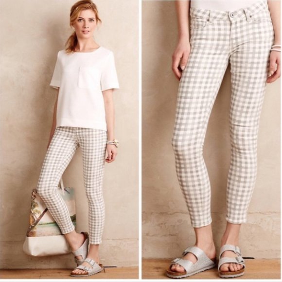 PAIGE Denim - Paige Gray Gingham Verdugo Ankle Skinny Jean Size 31